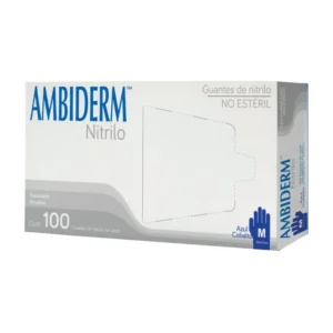 Guante Ambiderm Nitrilo Grande Azul Royal Caja Con 100 Piezas Marca Ambiderm